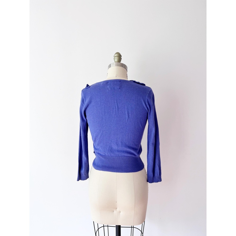 Guinevere Roaming‎ Frills Cardigan Anthropologie Y2K Purple - Picture 4 of 8
